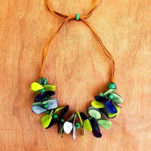 ROYAL BLUE COMBO ORGANIC MARIPOSA NECKLACE